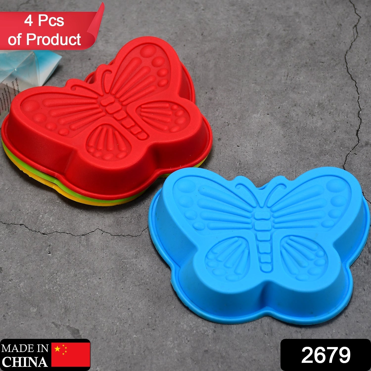 2679 Butterfly Shape Cake Cup Liners I Silicone Baking Cups I Muffin Cupcake Cases I Microwave or Oven Tray Safe I Molds for Handmade Soap, Biscuit, Chocolate, Muffins, Jelly – Pack of 4 2679 Butterfly Shape Cake Cup Liners I Silicone Baking Cups I Muffin Cupcake Cases I Microwave or Oven Tray Safe I Molds for Handmade Soap, Biscuit, Chocolate, Muffins, Jelly – Pack of 4